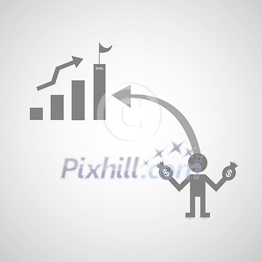 businessman symbol on gray background businessman symbol on gray background