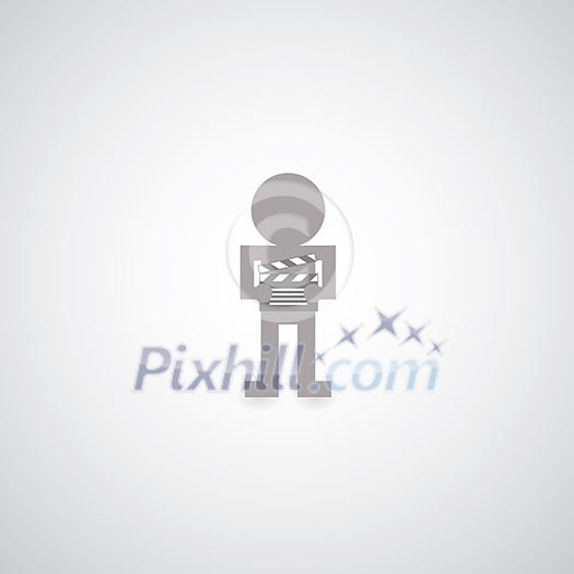 slate film symbol on gray background slate film symbol on gray background