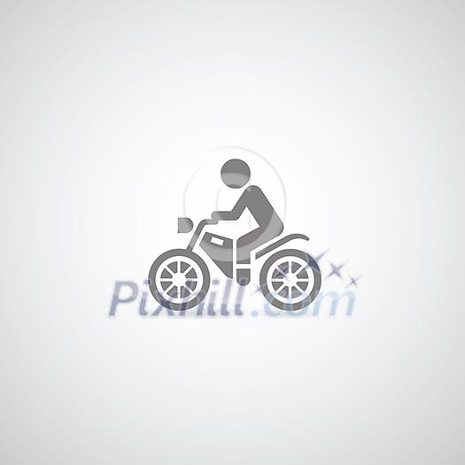 Motorcycle symbol on gray background Motorcycle symbol on gray background