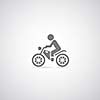 Motorcycle symbol on gray background