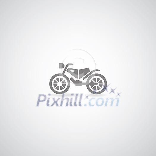 Motorcycle symbol on gray background Motorcycle symbol on gray background