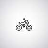 Motorcycle symbol on gray background