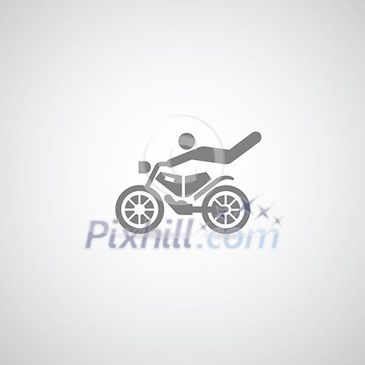 Motorcycle symbol on gray background Motorcycle symbol on gray background