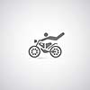 Motorcycle symbol on gray background