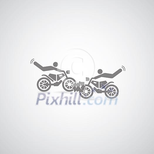 Motorcycle symbol on gray background Motorcycle symbol on gray background