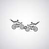 Motorcycle symbol on gray background