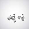 Motorcycle symbol on gray background