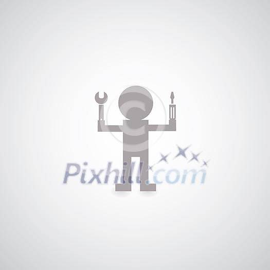 Technician symbol on gray background Technician symbol on gray background