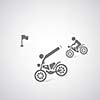 Motorcycle symbol on gray background