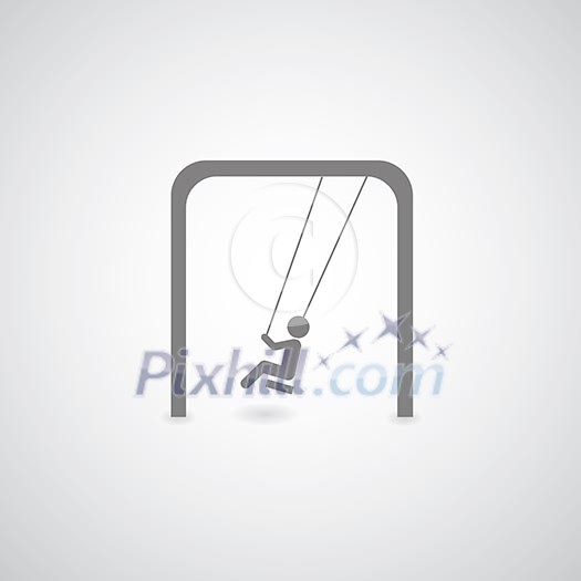 Swing symbol on gray background Swing symbol on gray background