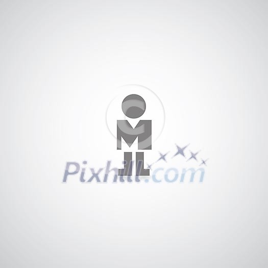 person symbol on gray background person symbol on gray background