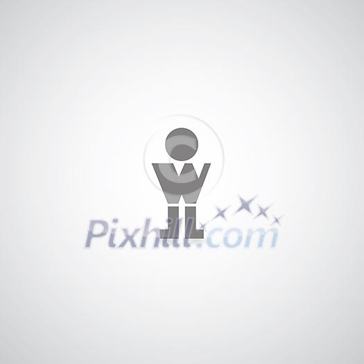 person symbol on gray background person symbol on gray background