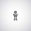 person symbol on gray background