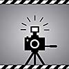 black camera symbol in framework