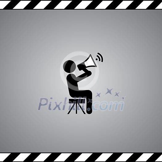 Director film symbol in framework Director film symbol in framework