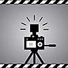 black camera symbol in framework