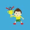 vector cartoon sport champions cup 