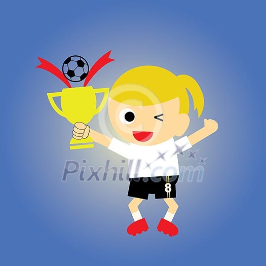 vector cartoon sport champions cup 