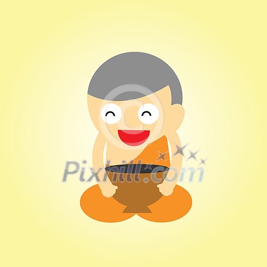 monk vector cartoon style for use monk vector cartoon style for use