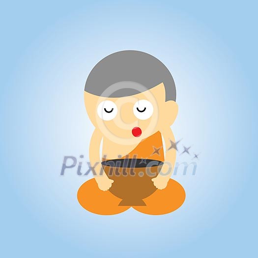 monk vector cartoon style for use monk vector cartoon style for use