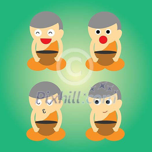 monk vector cartoon style for use monk vector cartoon style for use