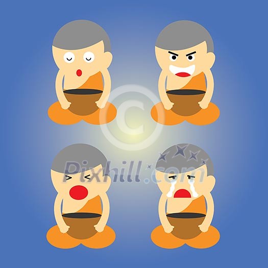 monk vector cartoon style for use monk vector cartoon style for use