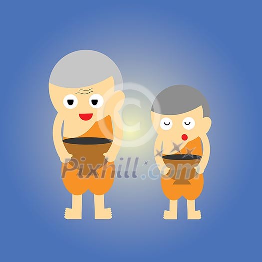monk vector cartoon style for use monk vector cartoon style for use