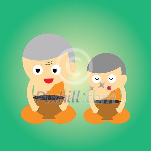 monk vector cartoon style for use monk vector cartoon style for use