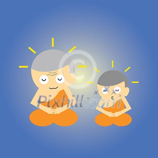 monk vector cartoon style for use monk vector cartoon style for use