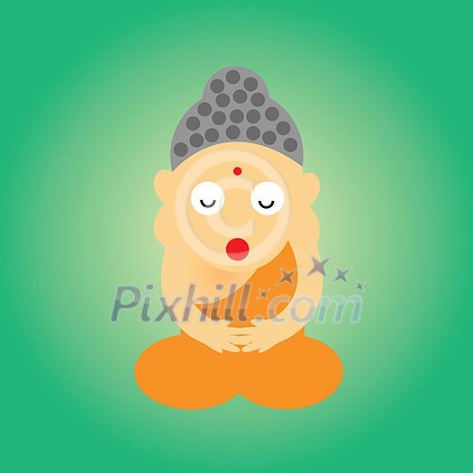 Buddhist monk vector cartoon style for use Buddhist monk vector cartoon style for use
