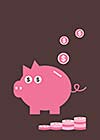 vector cartoon piggy bank saving money
