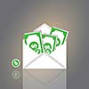 Dollars in an envelope vector cartoon style 