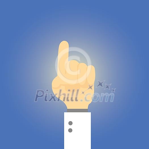 Forefinger concept vector cartoon style Forefinger concept vector cartoon style