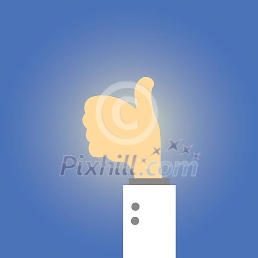 Thumb up vector cartoon style Thumb up vector cartoon style