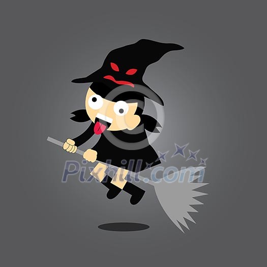 Witch vector cartoon style for use Witch vector cartoon style for use
