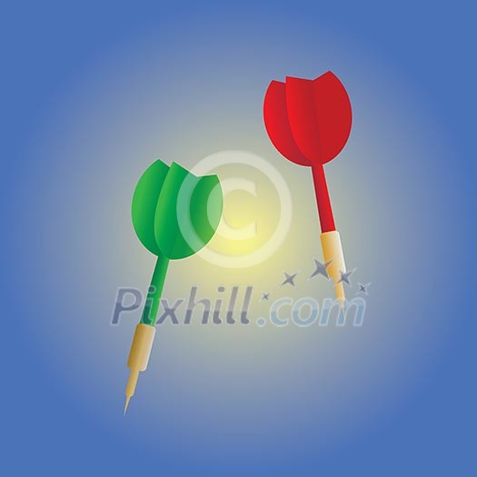 darts target vector cartoon style darts target vector cartoon style