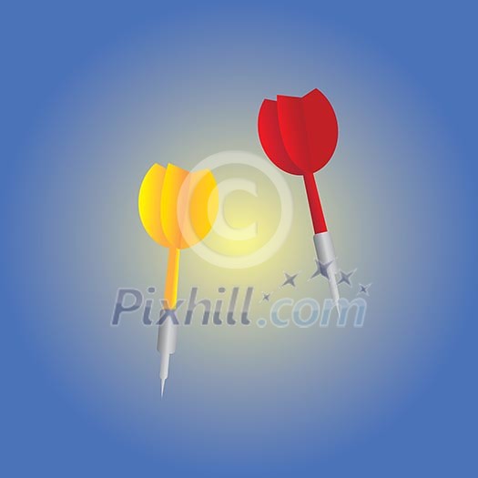 darts target vector cartoon style