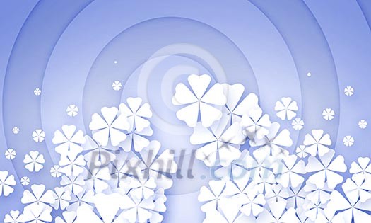 Background image with clover on blue background Background image with clover on blue background