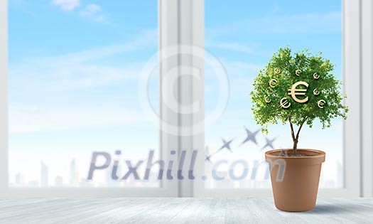 Conceptual image of green plant in pot Conceptual image of green plant in pot