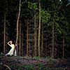 Lovely bride outdoors in a forest