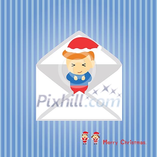 Santa claus boy vector cartoon style for greeting Santa claus boy vector cartoon style for greeting