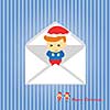 Santa claus boy vector cartoon style for greeting
