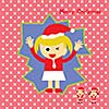 Santa claus girl vector cartoon style for greeting