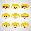 face emotion vector cartoon style 