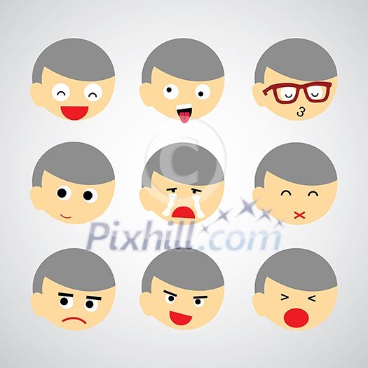face emotion vector cartoon style face emotion vector cartoon style