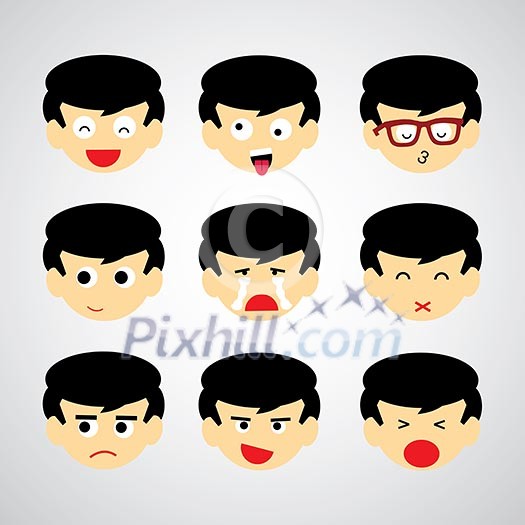 face emotion vector cartoon style face emotion vector cartoon style