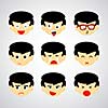 face emotion vector cartoon style
