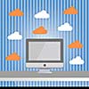 computer on desk vector cartoon
