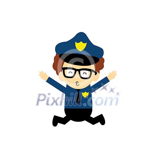policeman vector cartoon on white background policeman vector cartoon on white background