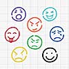 emotion sketch on notebook stripes 